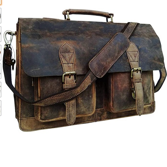 Other - 100% Leather Messenger Bag - up to 15” laptop